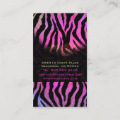 PixDezinesホットピンクゼブラ 名刺 (裏面)