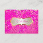 PixDezinesホットピンクレース 名刺 (正面)