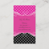 PixDezinesホットピンク水玉模様 名刺 (裏面)