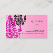PixDezinesホットピンク結晶シャンデリア/DIYカラー 名刺 (裏面)
