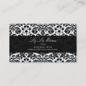 PixDezinesホットピンク+ホワイトデシリーヴィンテージダマスク 名刺 (裏面)