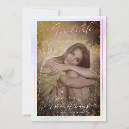 PixDezinesホログラフィモダンック目盛り 招待状 (裏面)