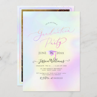 PixDezinesホログラフィモダンック目盛り 招待状