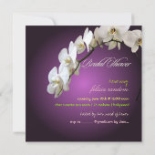 PixDezinesホワイトオーキッドブライダルシャワー/DIYカラー 招待状 (裏面)