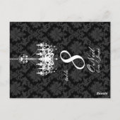 PixDezinesホワイトシャンデリア+DIY背景色 ポストカード (裏面)