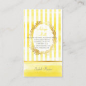 PixDezinesホワイトストライプ/シトロンのデジタル水色 名刺 (裏面)