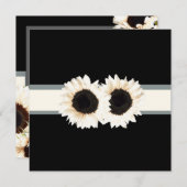 PixDezinesホワイトヒマワリ/ダイバックグラウンド+イベント! 招待状 (正面/裏面)