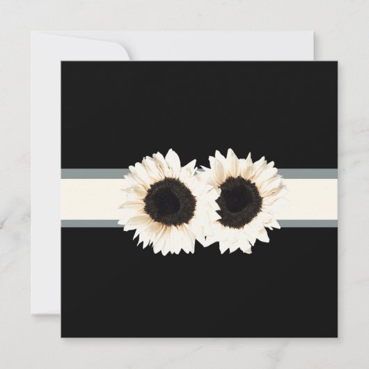 PixDezinesホワイトヒマワリ/ダイバックグラウンド+イベント! 招待状 (正面)