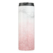 PixDezinesホワイトマーブル+バラ金ゴールドフェイクグリッター タンブラー (裏面)