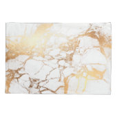 PixDezinesホワイトマーブル+フェイク金ゴールド静脈 枕カバー (裏面-左)