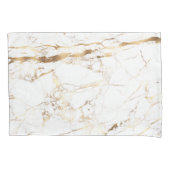 PixDezinesホワイトマーブル+フェイク金ゴールド静脈 枕カバー (正面左)