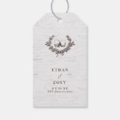 PixDezinesホワイト樺の木+アコーンリース ギフトタグ (裏面)