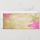 PixDezinesボーディングパス+ビーチ+Pink Starfish 招待状 (裏面)