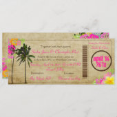 PixDezinesボーディングパス/ヴィンテージツインパーム 招待状 (正面/裏面)