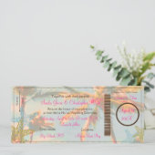 PixDezinesボーディングパス+ヴィンテージビーチ結婚式 招待状 (スタンド正面)