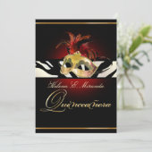 PixDezinesマスカレード/キンセネラ/ゼブラ/DIYカラー！! 招待状 (スタンド正面)