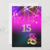 PixDezinesマスカレード/クリン/レーザーライト 招待状 (正面)