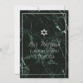 PixDezinesマーブルフェイクシルバースターバー（ユダヤ教の）バル・ミツバー 招待状 (正面)