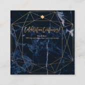 PixDezinesミッドナイトブルーマーブル(ユダヤ教の)バル・ミツバー披露宴 エンクロージャーカード (裏面)