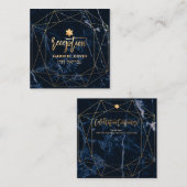 PixDezinesミッドナイトブルーマーブル(ユダヤ教の)バル・ミツバー披露宴 エンクロージャーカード (正面/裏面)