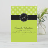 PixDezinesミニドット|DIY背景色，ライム 招待状 (スタンド正面)