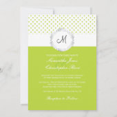 PixDezinesミニドット|DIY背景色，ライム 招待状 (裏面)