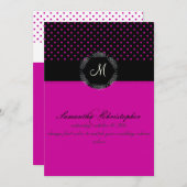 PixDezinesミニドット|DIY背景色， fuschi 招待状 (正面/裏面)