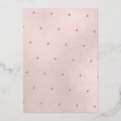 PixDezinesミニマモダンリストバラ金ゴールドバルミツワー 箔招待状 (裏面)