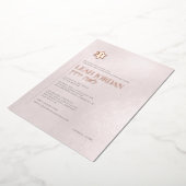 PixDezinesミニマモダンリストバラ金ゴールドバルミツワー 箔招待状 (回転した状態)