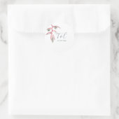 PixDezinesミニマリストピンクダスティブルーヘリコニア ラウンドシール (バッグ)