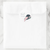 PixDezinesミニマリストピンクブルーアンチューリウムリーフ ラウンドシール (バッグ)