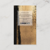 PixDezinesミニマリストフェイク金ゴールドブラシストローク 名刺 (裏面)