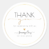 PixDezinesミニマルエレガントリストフェイク金ゴールドありがとう ラウンドシール (正面)