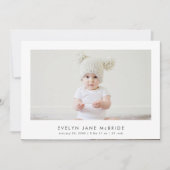 PixDezinesミニマルシンプルリスト誕生 案内状 (正面)