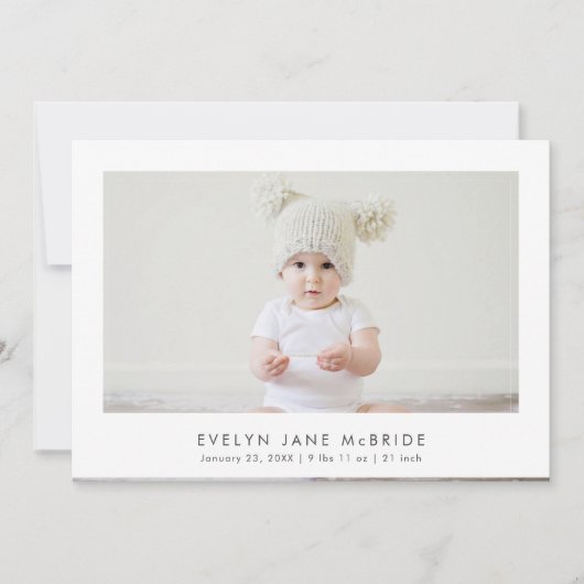 PixDezinesミニマルシンプルリスト誕生 案内状 (正面)