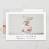 PixDezinesミニマルシンプルリスト誕生 案内状 (正面/裏面)