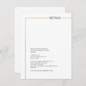 PixDezinesミニマルフェイクリスト金ゴールドフレーム詳細カード 招待状 (正面/裏面)