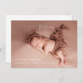 PixDezinesミニマル写真誕生のお知らせ 招待状 (正面/裏面)