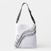 PixDezinesミュージックノート/DIY背景色 クロスボディバッグ (裏面)