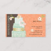 PixDezinesミント結婚リーのケーキ/披露宴カード エンクロージャーカード (裏面)