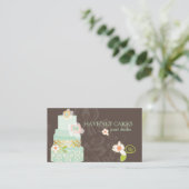 PixDezinesミント結婚リーのケーキ/披露宴カード エンクロージャーカード (スタンド正面)