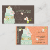 PixDezinesミント結婚リーのケーキ/披露宴カード エンクロージャーカード (正面/裏面)