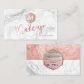 PIXDEZINESメイクアップアーティストマーブルフェイクバラ金ゴールド 名刺 (正面/裏面)