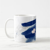 PixDezinesメイド・オブ・オーナー（花嫁付き添い人）|赤面ピンク+ネイビー コーヒーマグカップ (左)