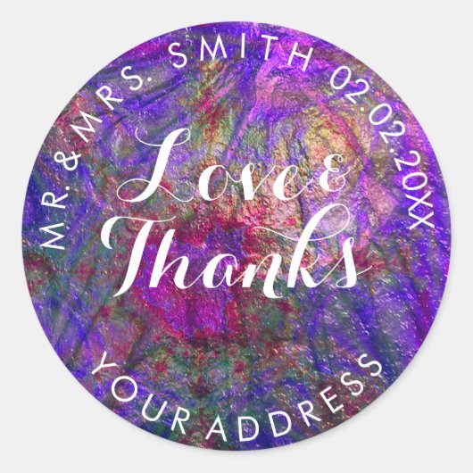 PixDezinesメタリフェイクックバイオレット+金ゴールド ラウンドシール (正面)