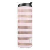 PixDezinesメタリフェイクック/バラ金ゴールドストライプ タンブラー (回転左)