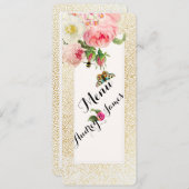 PixDezinesメニューの金ゴールドのスペッフェイクク/バラ メニュー (正面/裏面)