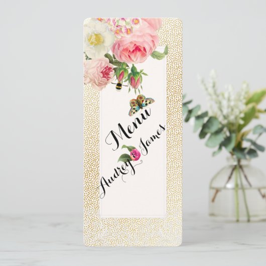 PixDezinesメニューの金ゴールドのスペッフェイクク/バラ メニュー (スタンド正面)