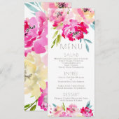 PixDezinesメニューWatercolor Peonies 招待状 (正面/裏面)