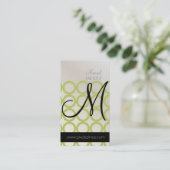 PixDezinesモダンリングや輪、モノグラム 名刺 (スタンド正面)